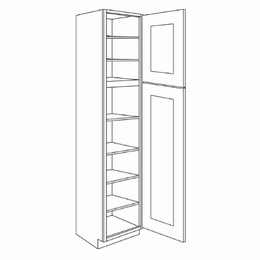 UC1824X84: Single Door Utility Cabinets: Country Oak Honey Kitchen Cabinets