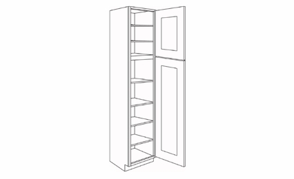 UC1824X84: Single Door Utility Cabinets: Country Oak Honey Kitchen Cabinets