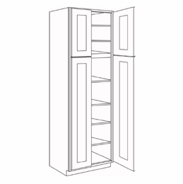 UC2424X84: Double Door Utility Cabinets: Country Oak Honey Kitchen Cabinets