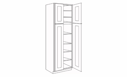 UC2424X84: Double Door Utility Cabinets: Country Oak Honey Kitchen Cabinets