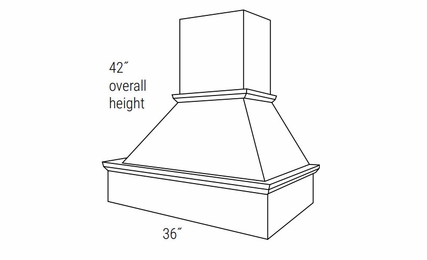 Upton Brown VCHIM3642: VCHIM Hood: RTA Kitchen Cabinets