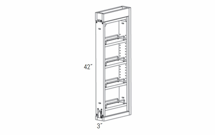 Upton Brown WF342PULL-SFTCLOSE: Wall Filler Pullout with Soft Close: RTA Kitchen Cabinets