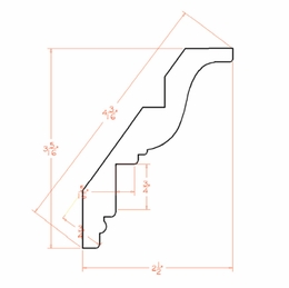USCD Casselberry Antique White ICM: Inset Crown Molding: RTA Kitchen Cabinet