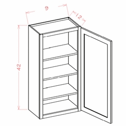 USCD Casselberry Antique White W0942: 42" High Wall Cabinet - Single Door: RTA Kitchen Cabinet