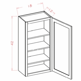 USCD Casselberry Antique White W1842: 42" High Wall Cabinet - Single Door: RTA Kitchen Cabinet