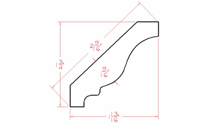 USCD Casselberry Saddle CM8: Classic Crown Molding: RTA Kitchen Cabinet