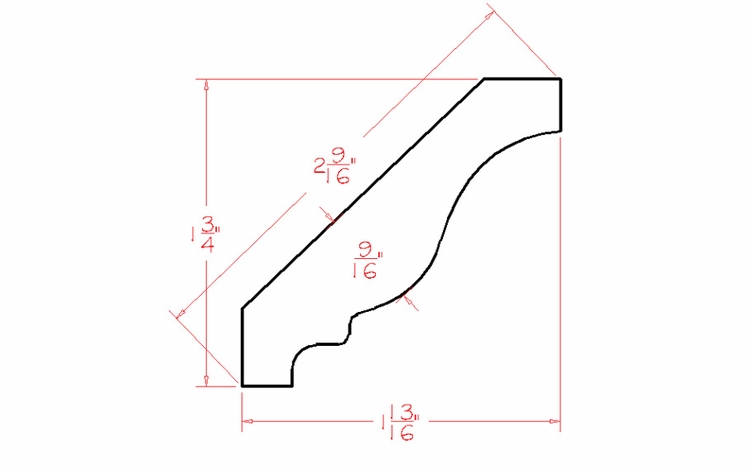 USCD Casselberry Saddle CM8: Classic Crown Molding: RTA Kitchen Cabinet