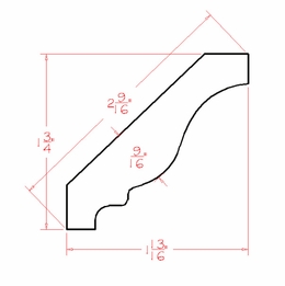 USCD Casselberry Saddle CM8: Classic Crown Molding: RTA Kitchen Cabinet