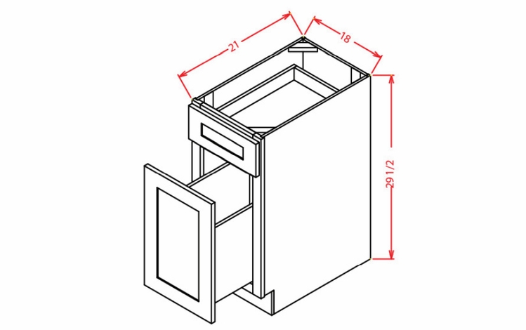 USCD Casselberry Saddle DFB18: Drawer File Base Cabinet: RTA Kitchen Cabinet