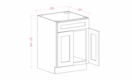 USCD Casselberry Saddle SB30S: Sink Base Cabinet: RTA Kitchen Cabinet