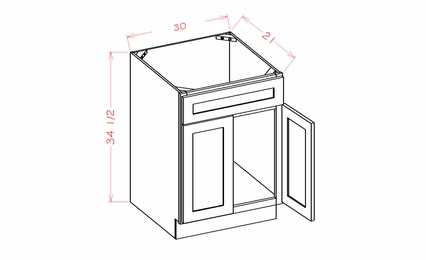 USCD Casselberry Saddle VS30S: Vanity Sink Base Cabinet: RTA Kitchen Cabinet