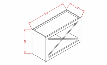 USCD Casselberry Saddle WXR3018: Wine X Rack Wall Cabinet: RTA Kitchen Cabinet