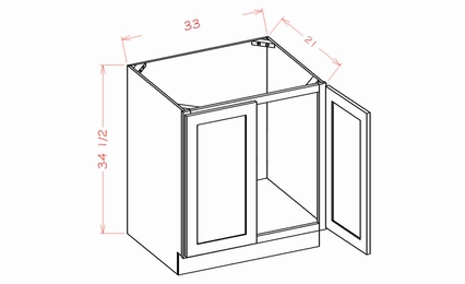USCD Haven Dune VS33FH: Full Height Vanity Sink Base Cabinet: RTA Kitchen Cabinets