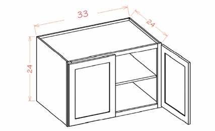 USCD Haven Ember W332424: Wall Refrigerator Cabinet 24" High (24" Deep): RTA Kitchen Cabinets