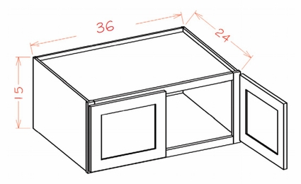 USCD Haven Ember W361524: Wall Refrigerator Cabinet 15" High (24" Deep): RTA Kitchen Cabinets