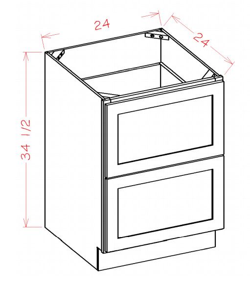 Oxford Mist Two Drawer Base