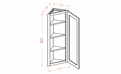 USCD Oxford Mist AW1230: Angle Wall Cabinet: RTA Kitchen Cabinets