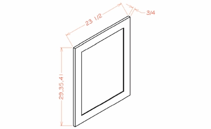 USCD Oxford Mist BDEP: Base Decorative End Panel: RTA Kitchen Cabinets
