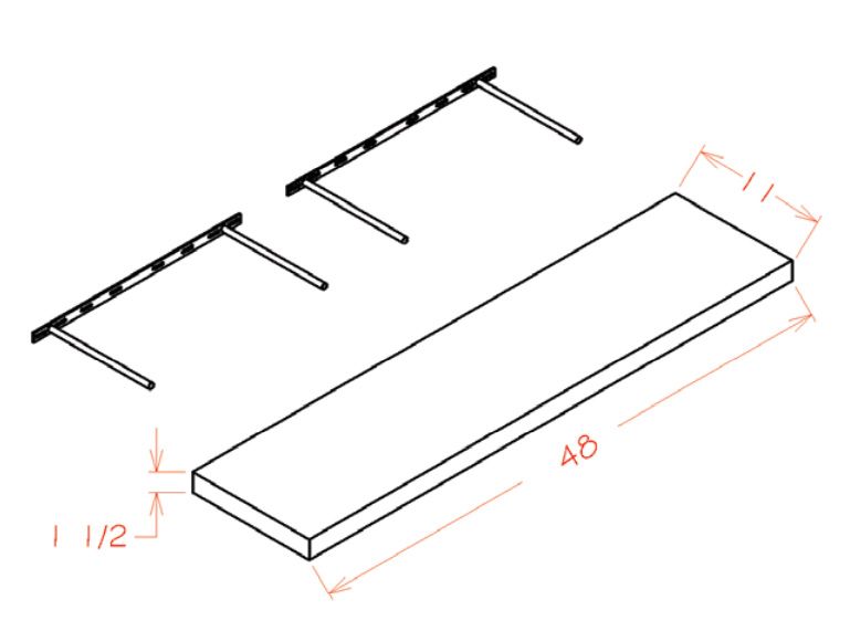 Oxford Mist Floating Shelf
