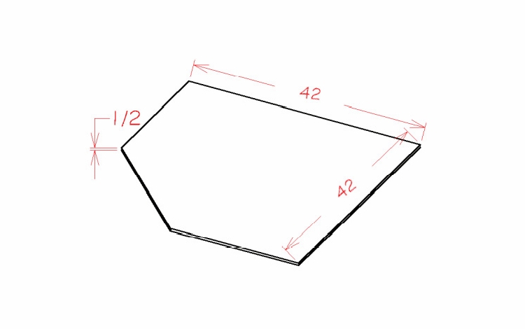 USCD Oxford Mist SBF4242: Diagonal Sink Floor: RTA Kitchen Cabinets