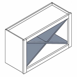 USCD Oxford Mist WXRSHELF: Wall Open Cabinet X Rack Insert: RTA Kitchen Cabinets