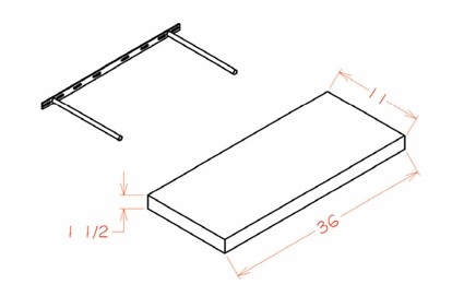 USCD Oxford Sage FS36: Floating Shelf: RTA Kitchen Cabinets