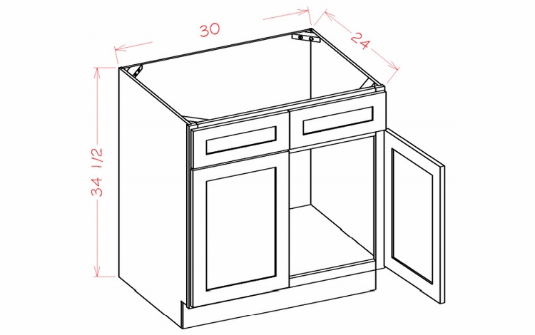 USCD Oxford Sage SB30: Sink Base Cabinet: RTA Kitchen Cabinets