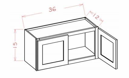 USCD Oxford Sage W3615: Bridge Cabinet 15" High: RTA Kitchen Cabinets