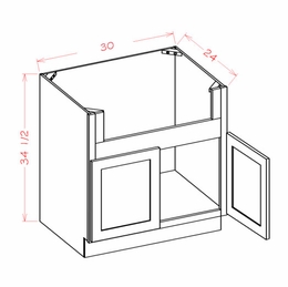 USCD Oxford Toffee FSB30: Farm Sink Base Cabinet: RTA Kitchen Cabinets