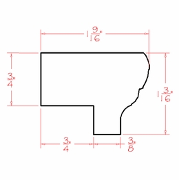 USCD Oxford Toffee LRM: Light Rail Molding: RTA Kitchen Cabinets