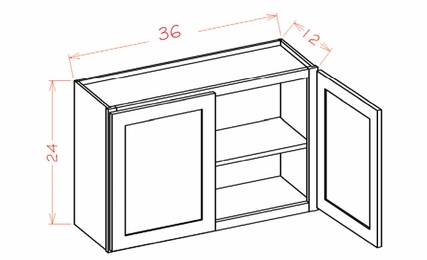 USCD Oxford Toffee W3624: Bridge Cabinet 24" High: RTA Kitchen Cabinets
