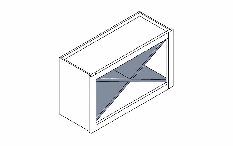 USCD Oxford Toffee WXRSHELF: Wall Open Cabinet X Rack Insert: RTA Kitchen Cabinets