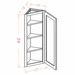USCD Oxford White AW1242: Angle Wall Cabinet: RTA Kitchen Cabinets