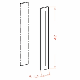 USCD Oxford White FOL642: Filler Overlay: RTA Kitchen Cabinets