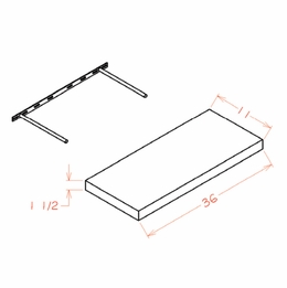USCD Oxford White FS36: Floating Shelf: RTA Kitchen Cabinets
