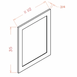 USCD Oxford White WDEP36: Wall Decorative End Panel: RTA Kitchen Cabinets