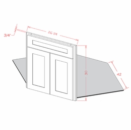 USCD Shaker Antique White DCFF42: Diagonal Corner Sink Kit: RTA Kitchen Cabinet