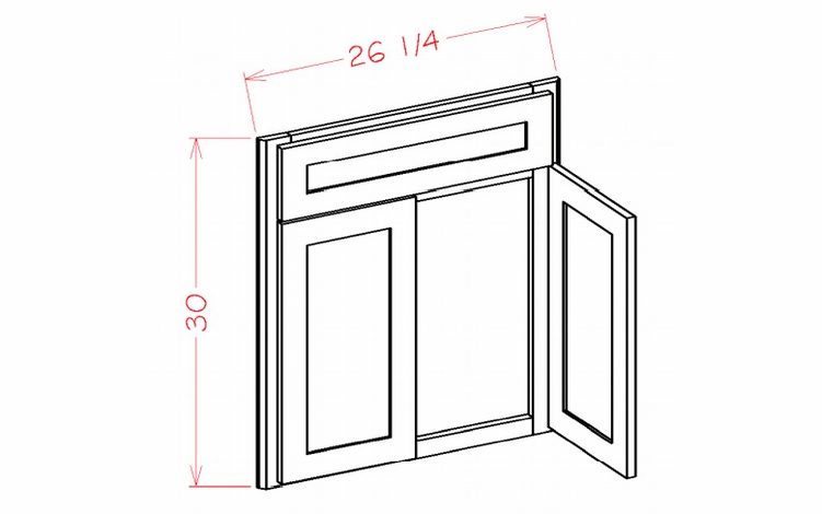 USCD Shaker Antique White DCSF42: Diagonal Sink Front: RTA Kitchen Cabinet