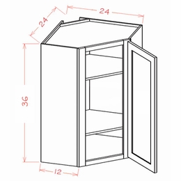 USCD Shaker Antique White DCW2436: Diagonal Corner Wall Cabinet: RTA Kitchen Cabinet