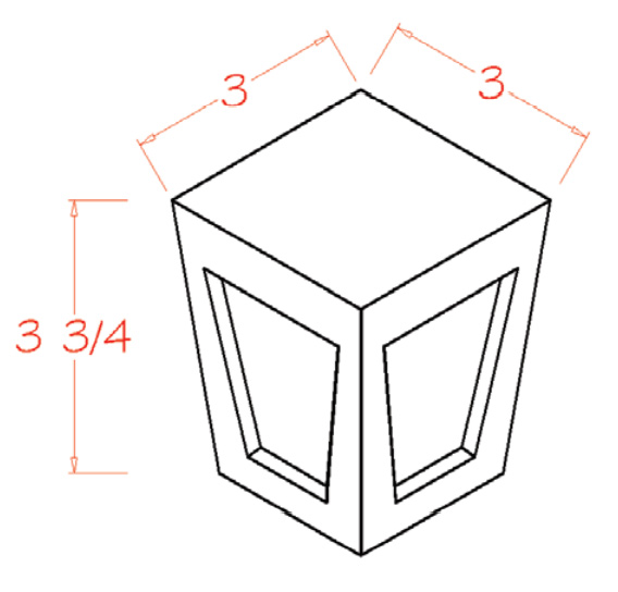 Shaker Antique White Bun Feet Taper Foot