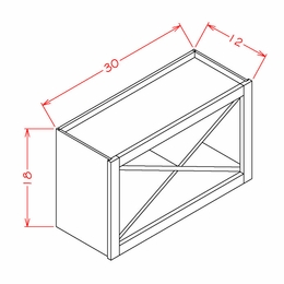 USCD Shaker Antique White WXR3018: Wine X Rack Wall Cabinet: RTA Kitchen Cabinet