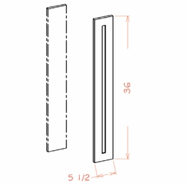 USCD Shaker Black FOL636: Filler Overlay: RTA Kitchen Cabinet