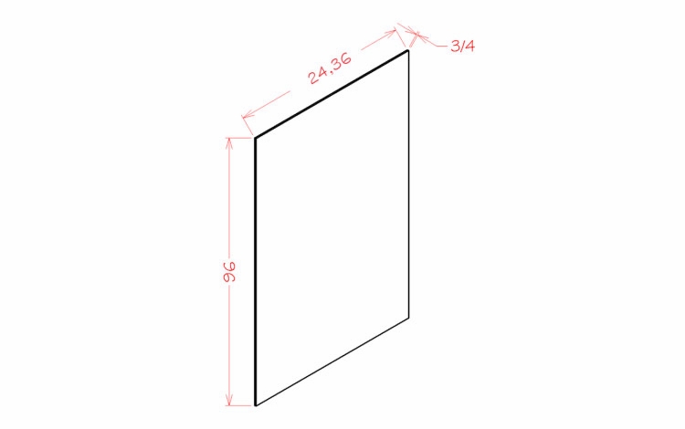 USCD Shaker Black S3696: 36"W Finished Shelf Board: RTA Kitchen Cabinet