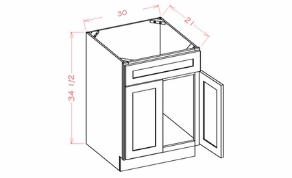 USCD Shaker Black VS30S: Vanity Sink Base Cabinet: RTA Kitchen Cabinet