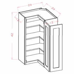 USCD Shaker Black WER2442: Wall Easy Reach Cabinet: RTA Kitchen Cabinet