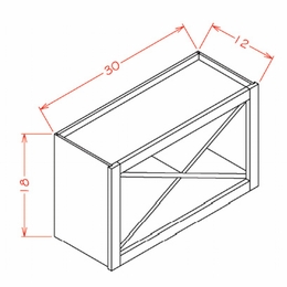 USCD Shaker Black WXR3018: Wall X Rack Cabinet Kit: RTA Kitchen Cabinets