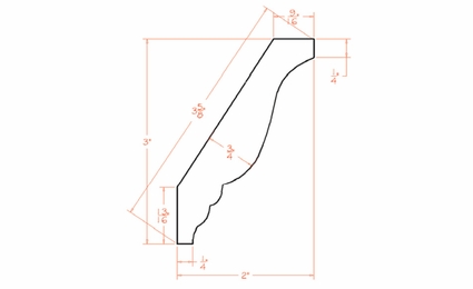 USCD Shaker Cinder DCM: Decorative Crown Molding: RTA Kitchen Cabinet