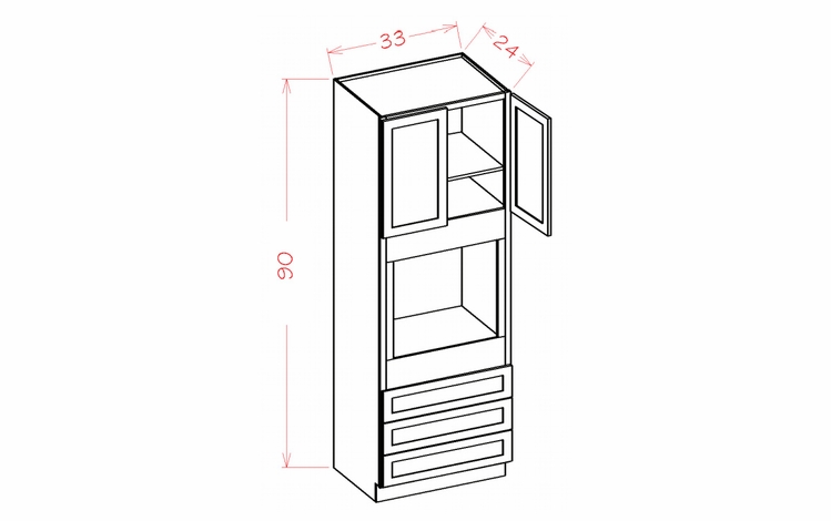 USCD Shaker Cinder O339024: Oven Cabinet: RTA Kitchen Cabinet