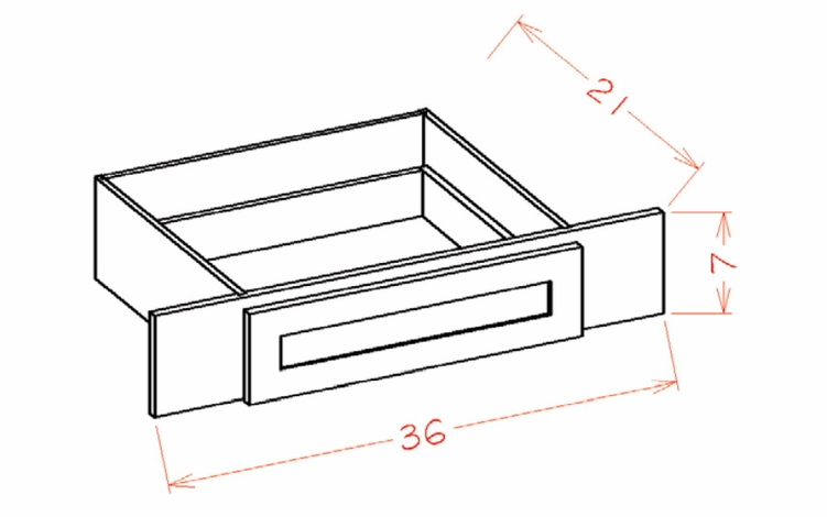 USCD Shaker Cinder VKD36: Vanity Knee Drawer: RTA Kitchen Cabinet