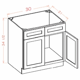 USCD Shaker Cinder VS30: Vanity Sink Base Cabinet: RTA Kitchen Cabinet
